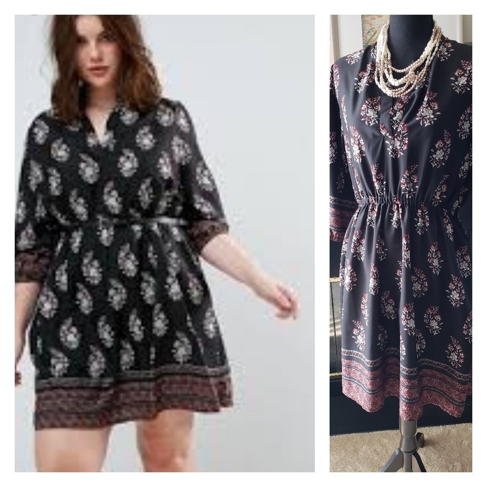 Yumi Black Floral Dress
